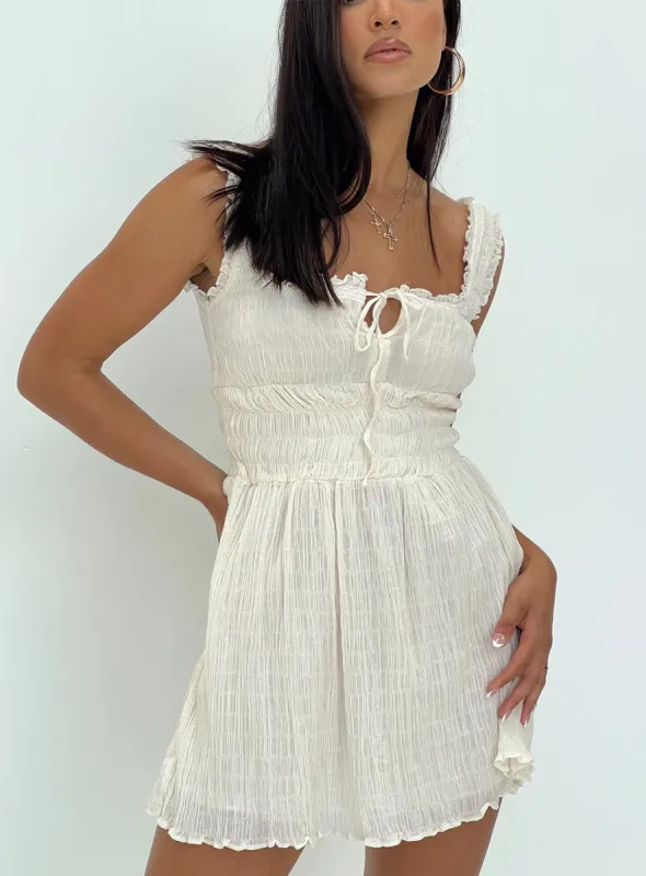 Peyton Mini Dress Cream sold by Princess Polly