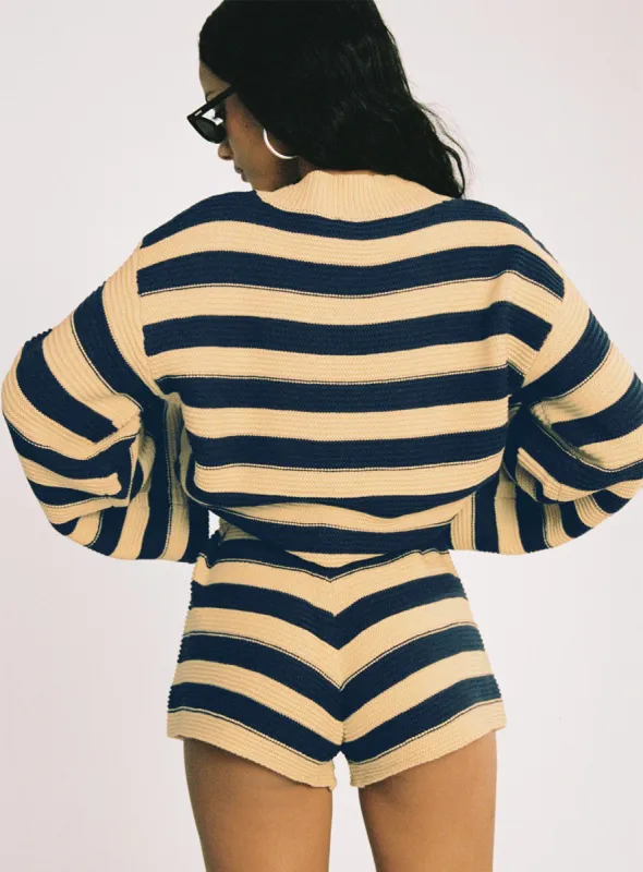 Cheyenne Set Navy / Cream Stripe sold by Princess Polly