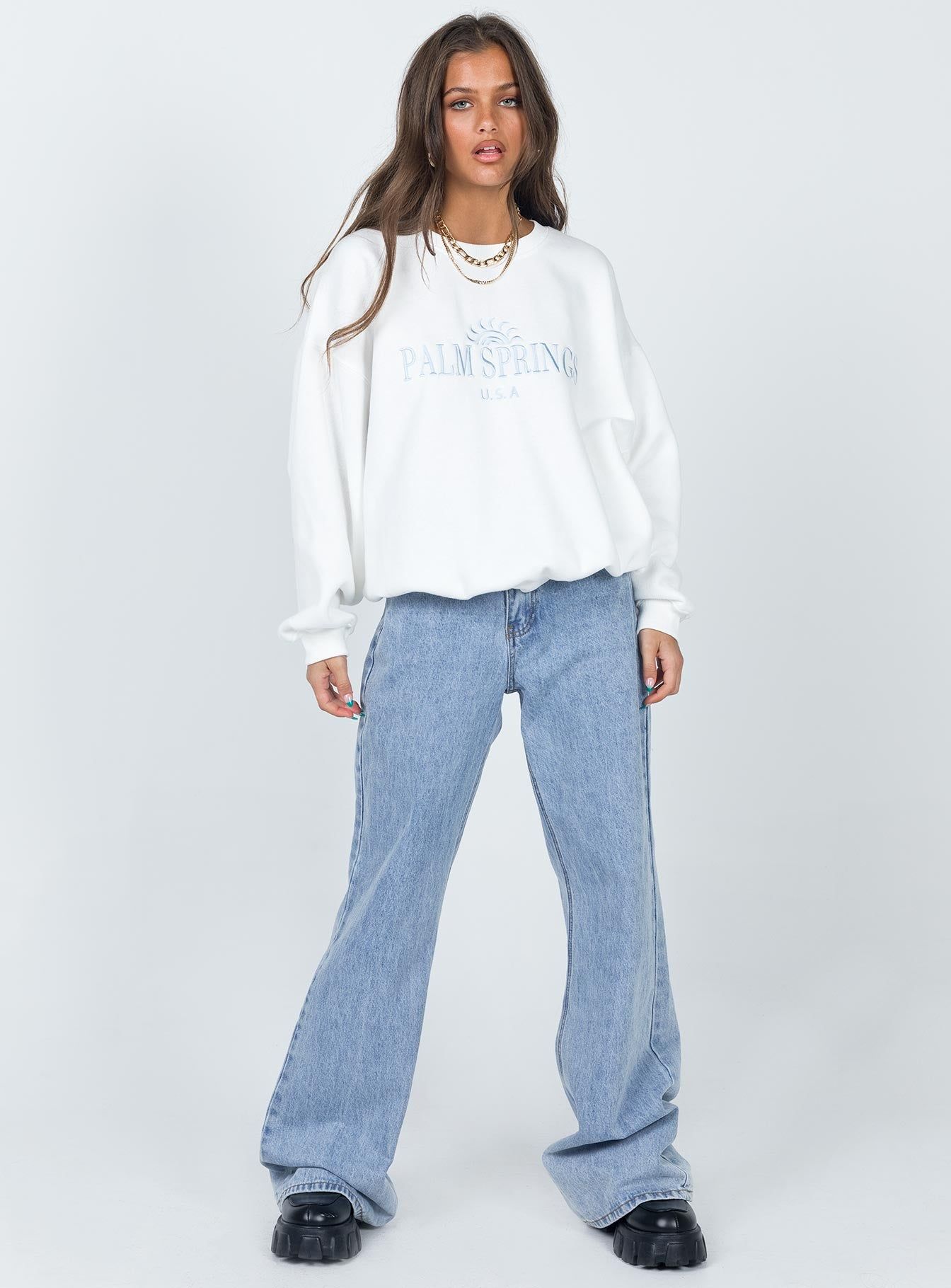 Palm Springs Sweatshirt White sold by Princess Polly product image thumbnail 3