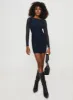 Wallington Long Sleeve Mini Dress Navy sold by Princess Polly