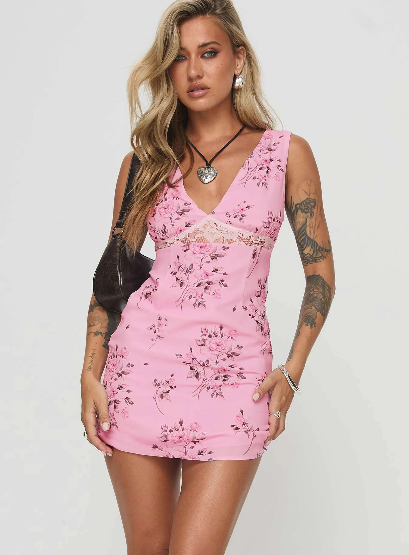 Romancer Mini Dress Pink sold by Princess Polly