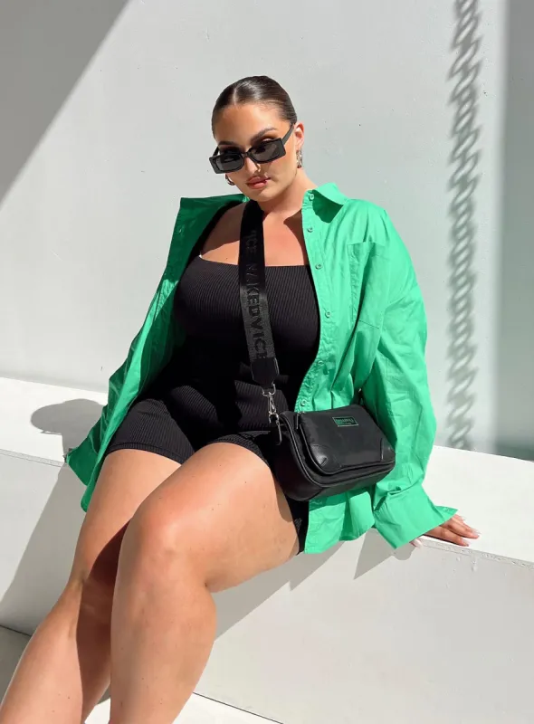 Walsh Shirt Green Curve sold by Princess Polly