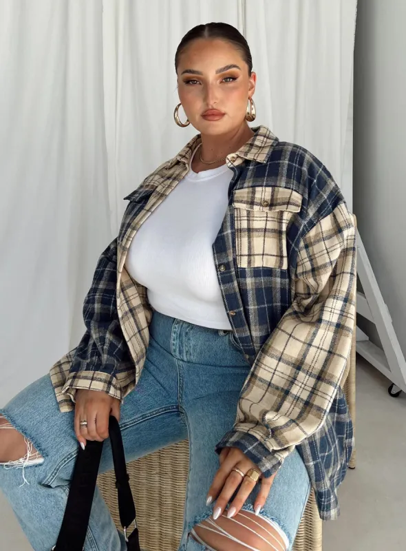 Unity Check Shirt Blue Curve made by Princess Polly