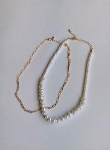 Basalt Pearl Necklace Gold sold by Princess Polly