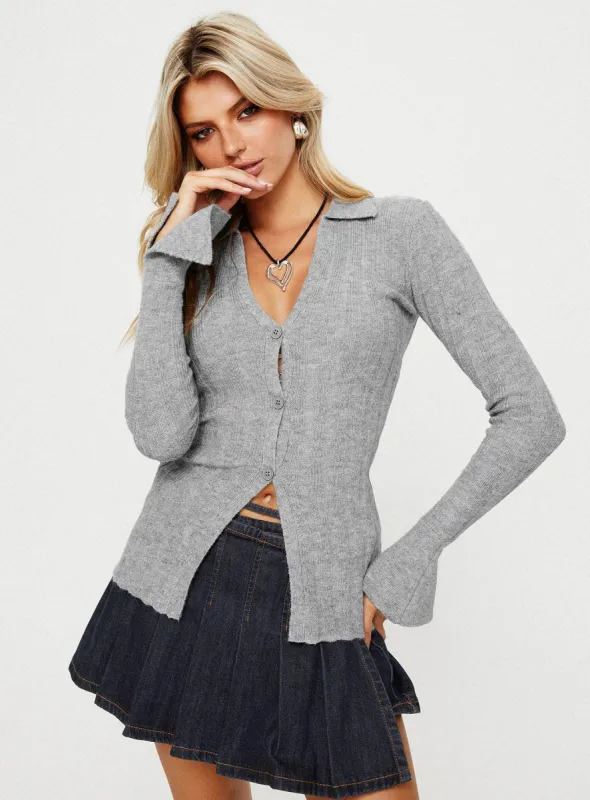 Beryl Long Sleeve Top Slate Grey sold by Princess Polly