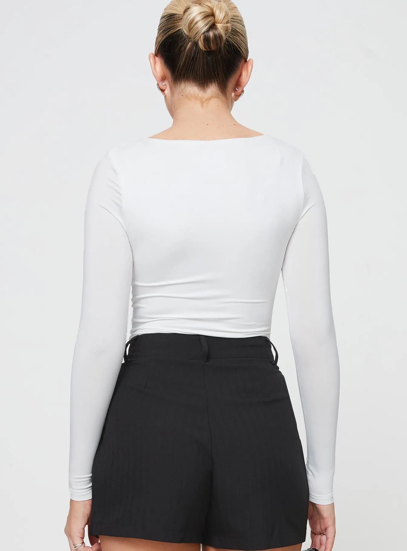 Crasey Long Sleeve Bodysuit White sold by Princess Polly product image thumbnail 5