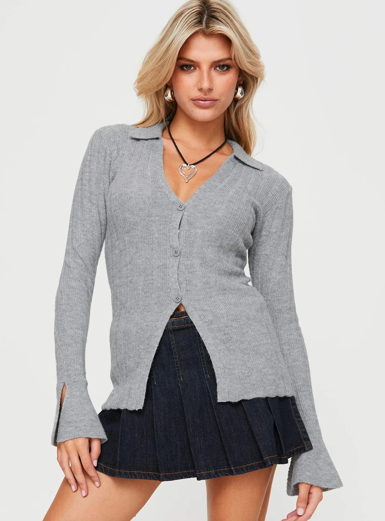 Beryl Long Sleeve Top Slate Grey sold by Princess Polly product image thumbnail 2