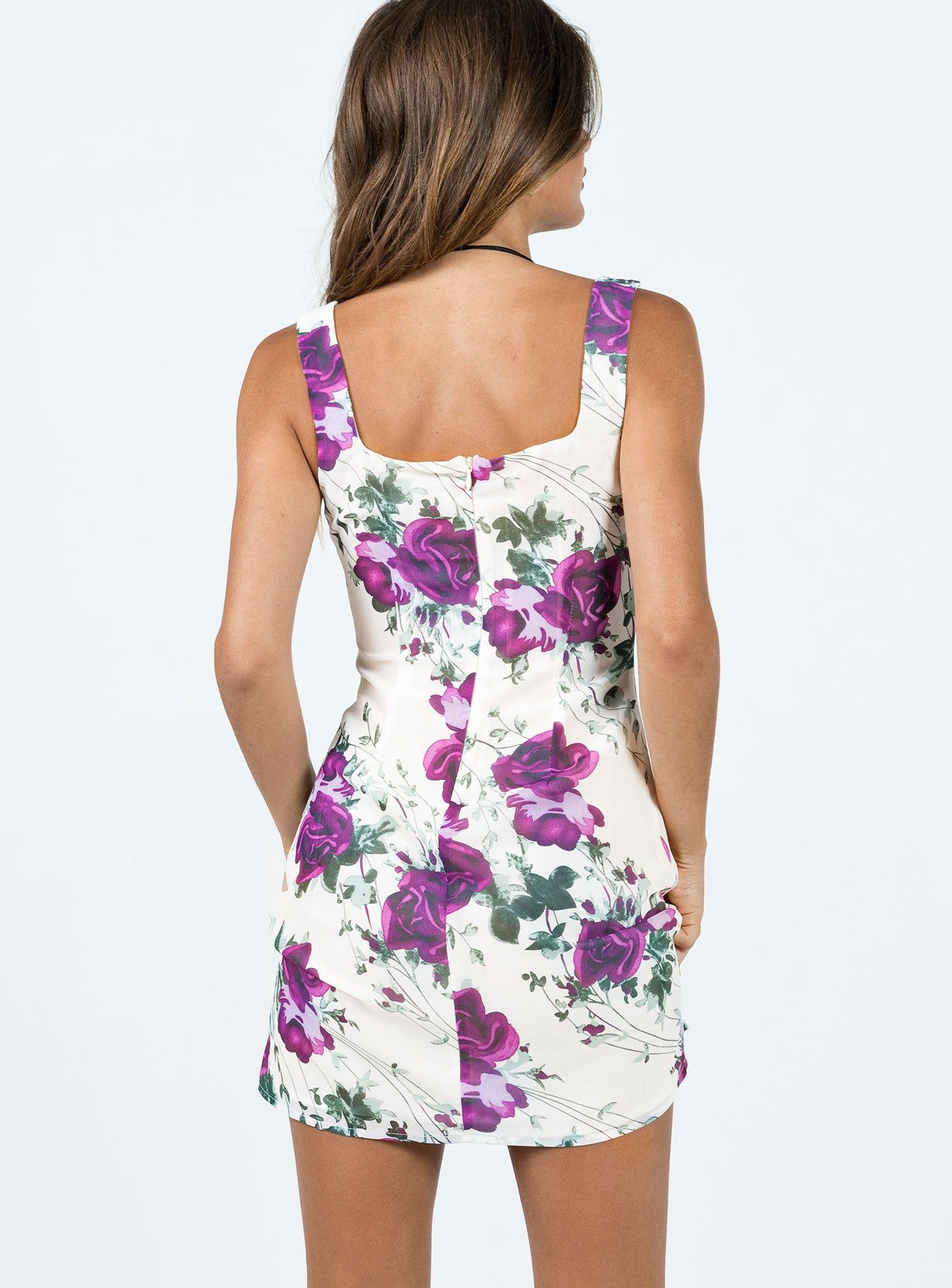 Casetta Mini Dress Dress Cream / Multi sold by Princess Polly product image thumbnail 5