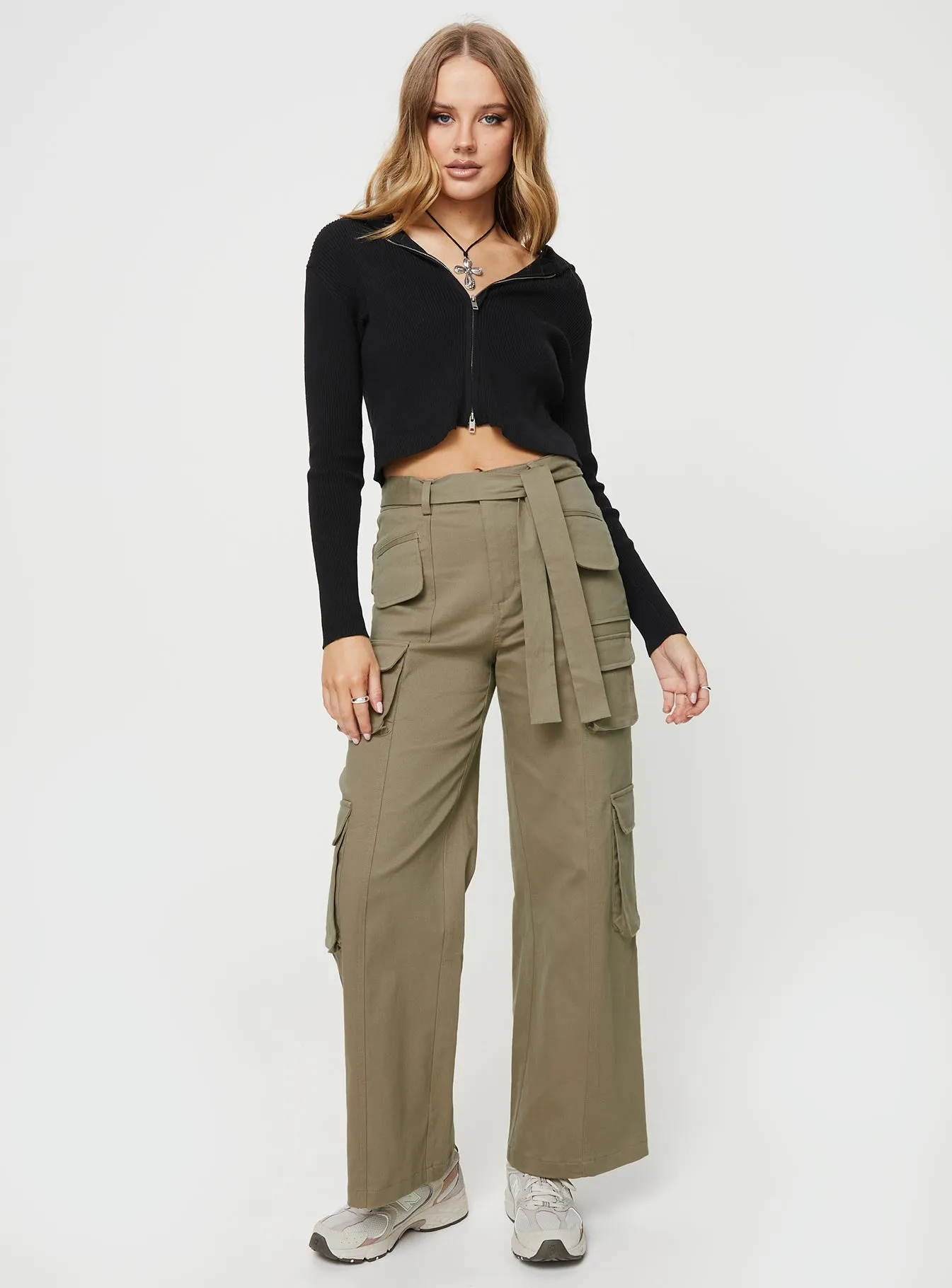 Locket Utility Cargo Pants Olive sold by Princess Polly product image thumbnail 3