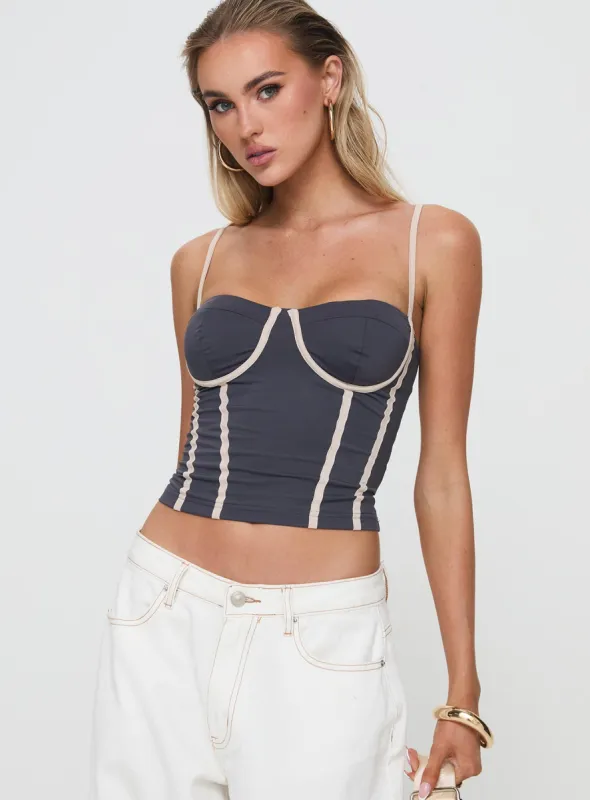 Tehlie Top Slate sold by Princess Polly