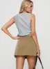Spheres Pleat Mini Skirt Beige sold by Princess Polly