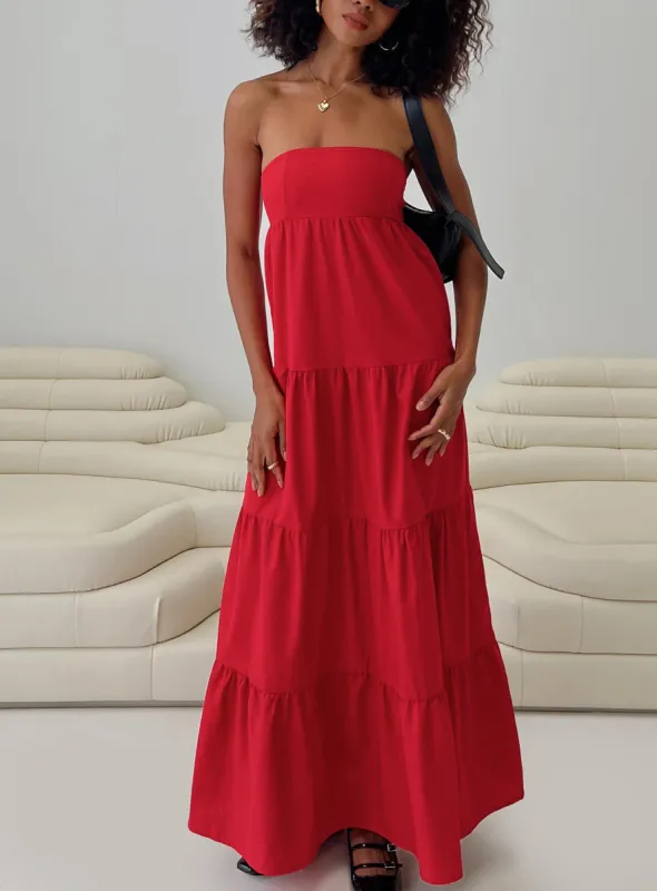 Kazia Maxi Dress Red sold by Princess Polly