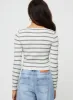 Devis Long Sleeve Top White / Black sold by Princess Polly