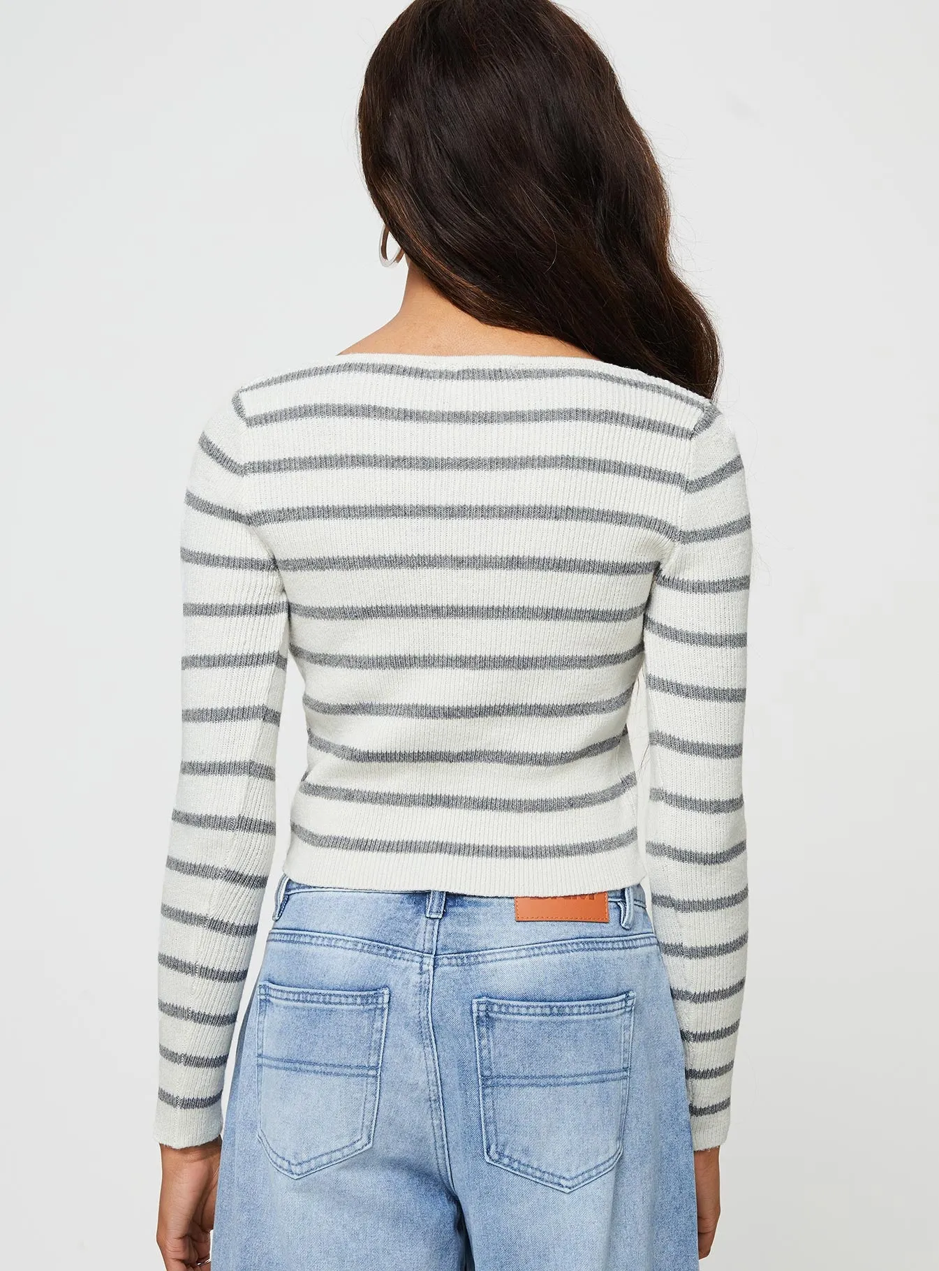Devis Long Sleeve Top White / Black sold by Princess Polly product image thumbnail 5