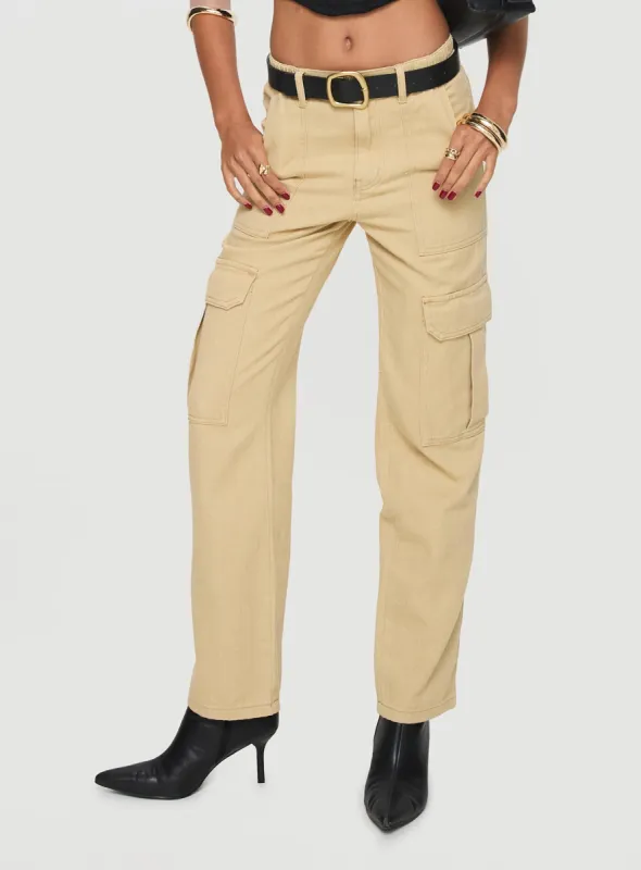 Nickei Utility Cargo Pants Beige sold by Princess Polly