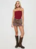 Niner Strapless Bodysuit Burgundy sold by Princess Polly