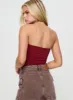 Niner Strapless Bodysuit Burgundy sold by Princess Polly