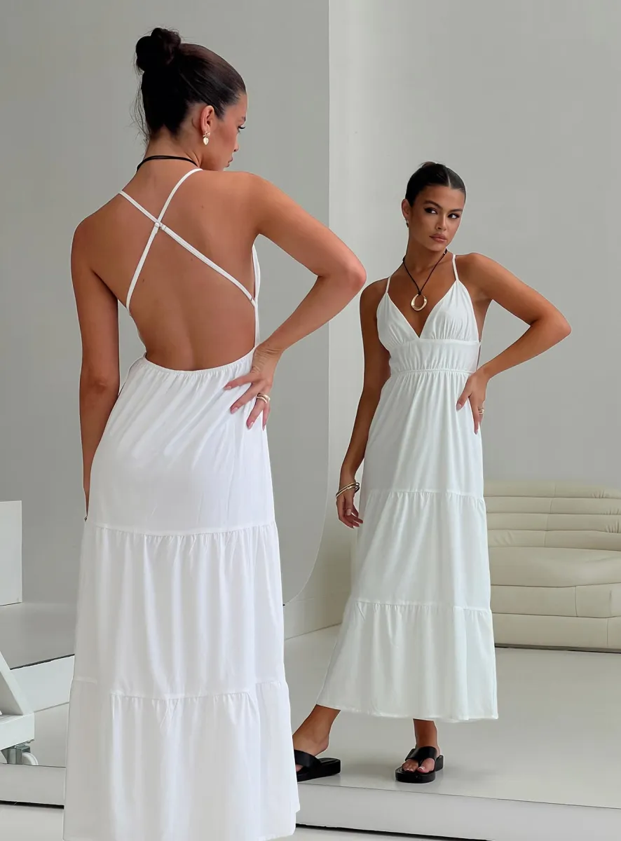 Mckew Maxi Dress White sold by Princess Polly