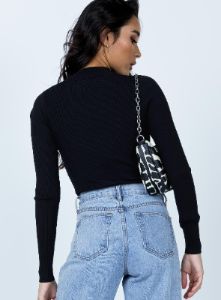 Azalea Long Sleeve Bodysuit Black sold by Princess Polly