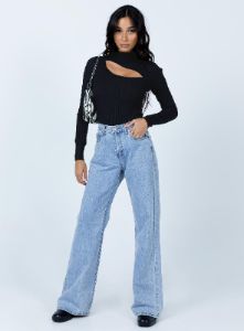 Azalea Long Sleeve Bodysuit Black sold by Princess Polly