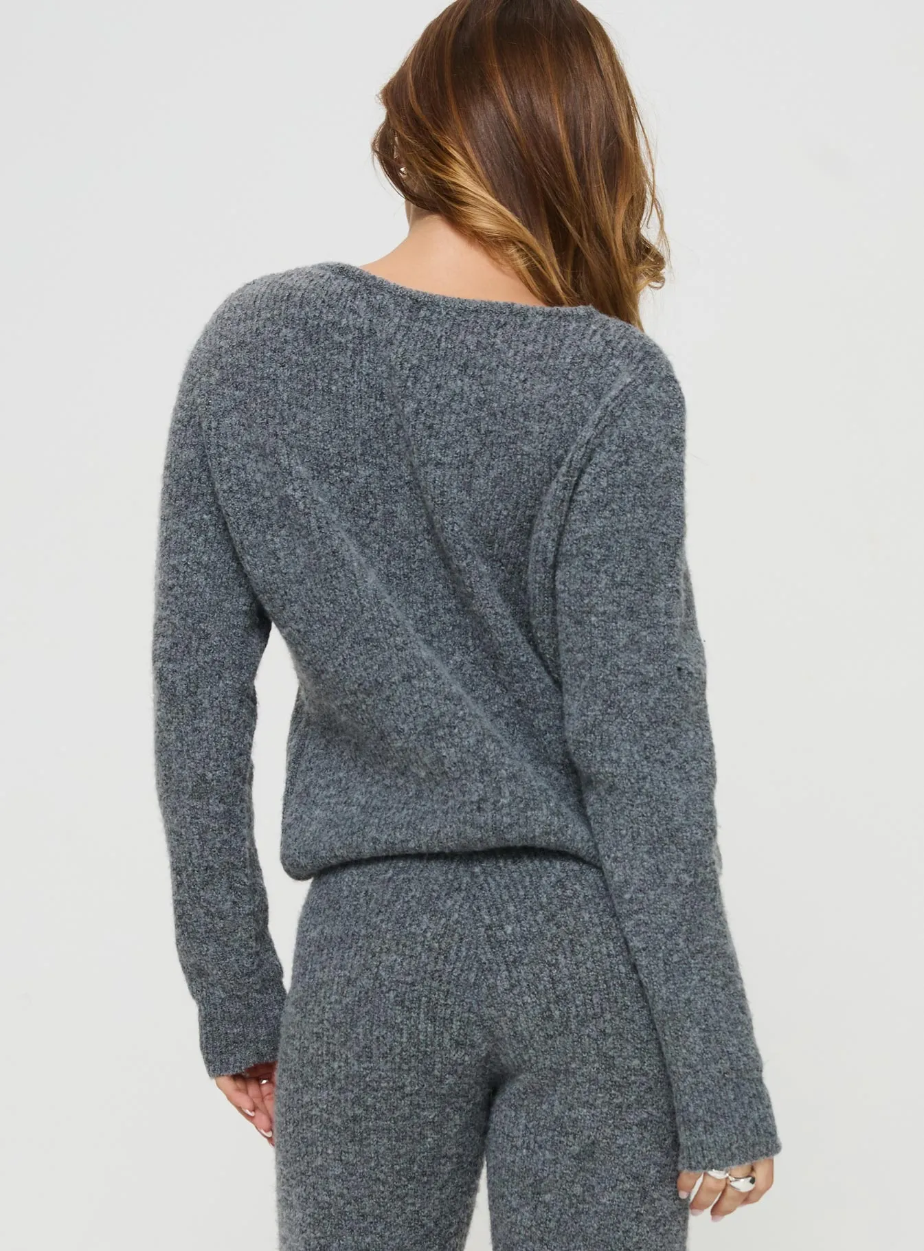 Abrams Rib Knit Crew Sweater Charcoal Marle sold by Princess Polly product image thumbnail 5