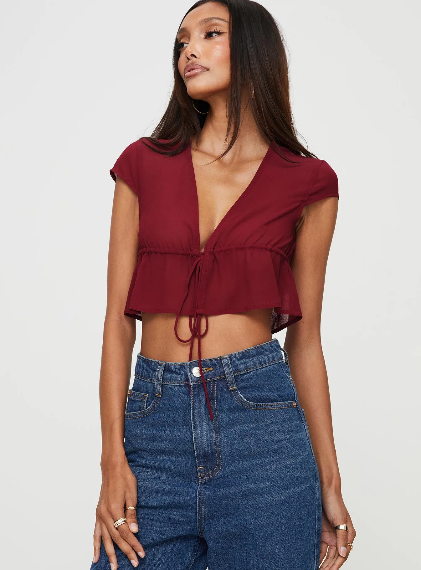 Fazio Top Maroon sold by Princess Polly product image thumbnail 2