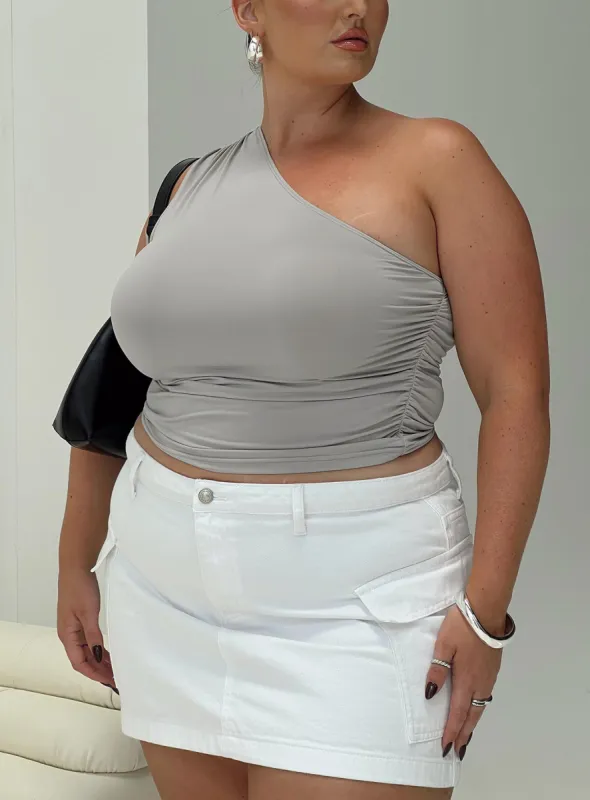 Annem One Shoulder Top Grey Curve sold by Princess Polly