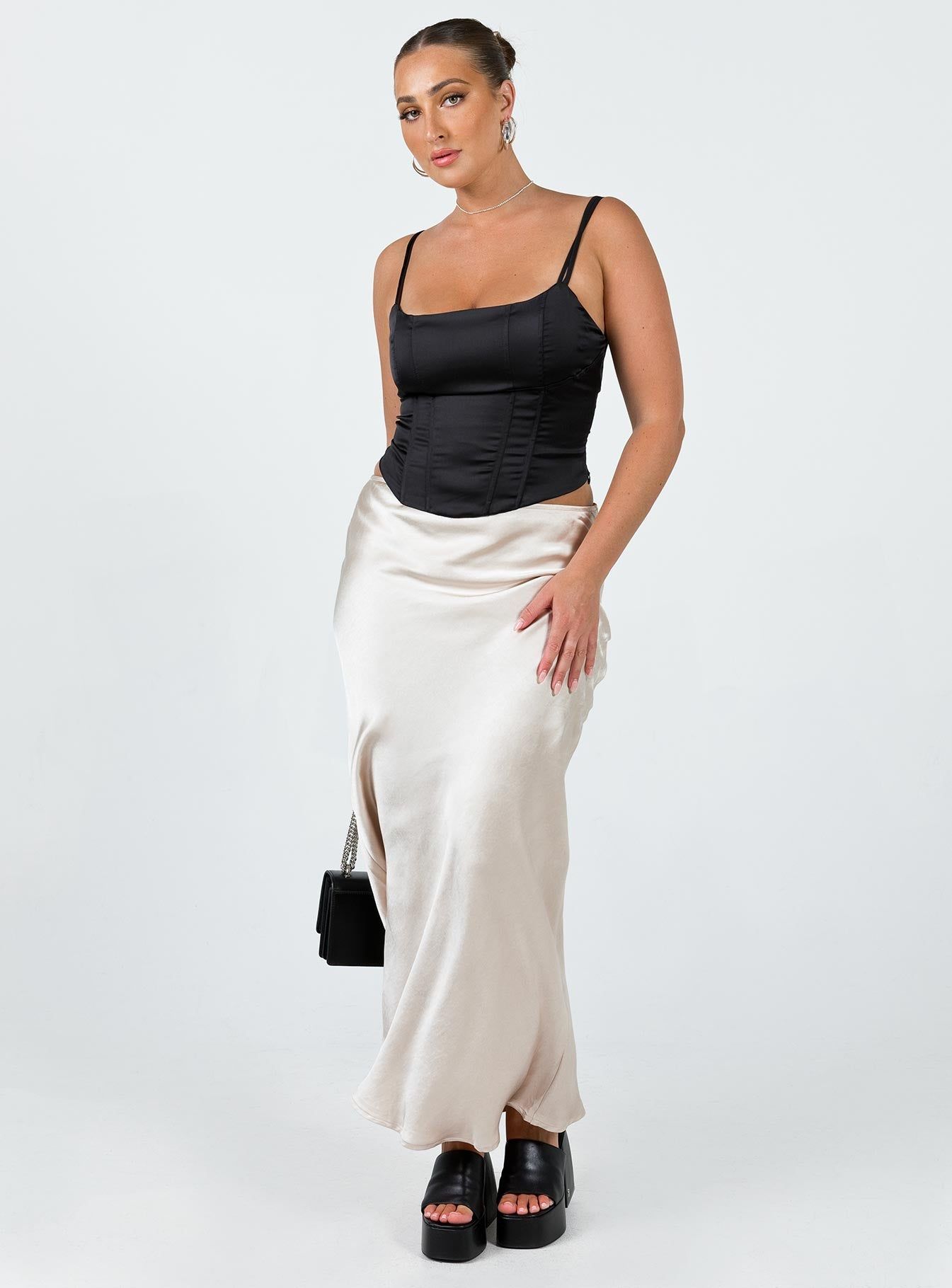 Haley Maxi Skirt Champagne sold by Princess Polly product image thumbnail 3