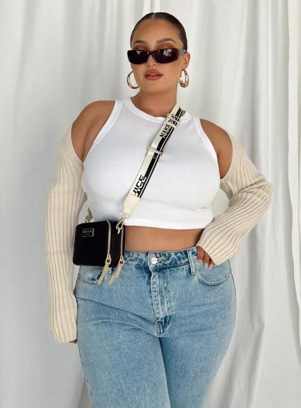 Aytan Bolero Sweater Beige Curve sold by Princess Polly