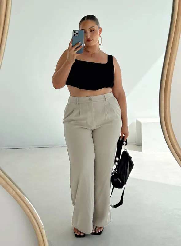 Archer Pants Taupe Curve sold by Princess Polly