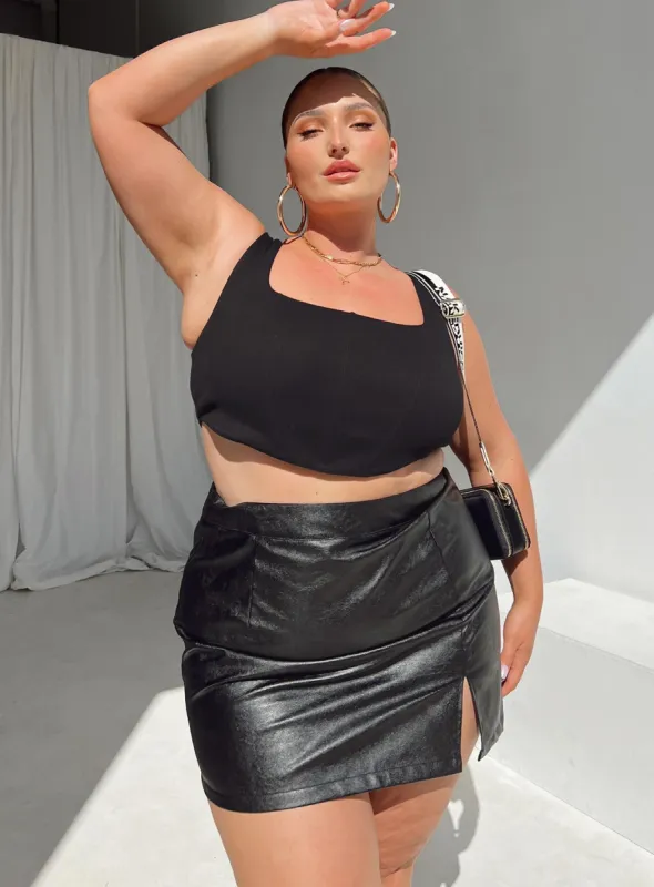 Chelsea Mini Skirt Black Curve sold by Princess Polly