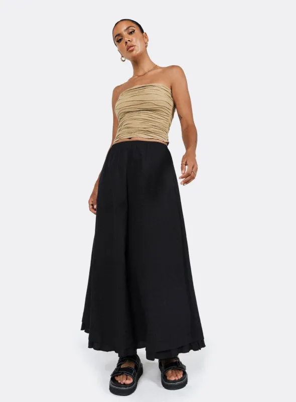 Empress Of Love Maxi Skirt Black sold by Princess Polly