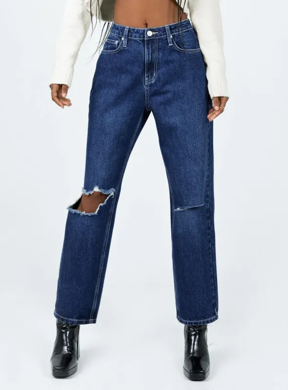 Fairmount Straight Leg Jean Dark Wash Denim sold by Princess Polly