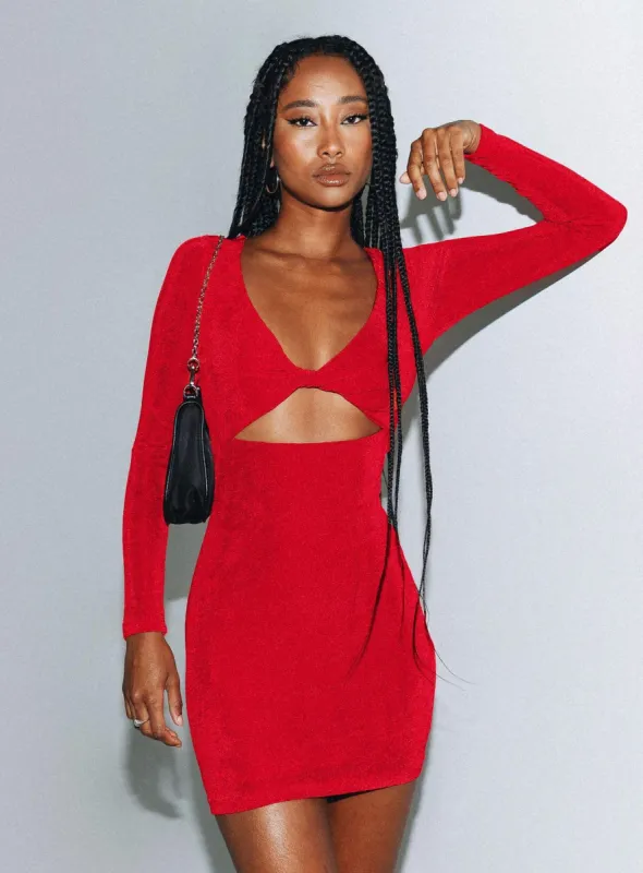 Saffron Mini Dress Red sold by Princess Polly