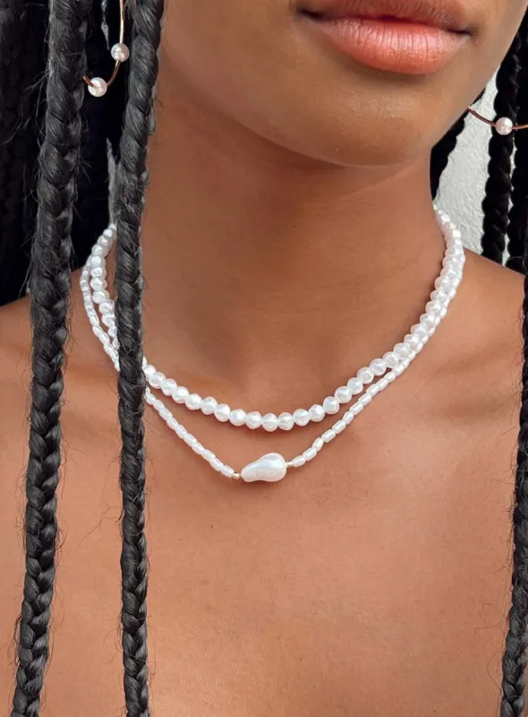 Misuraca Pearl Necklace Set Gold sold by Princess Polly