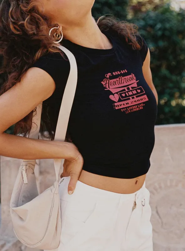 Heartbreak Tee Black sold by Princess Polly
