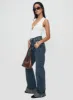 Florida Keys Mid Rise Straight Leg Cuffed Jeans Mid Blue sold by Princess Polly