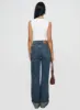 Florida Keys Mid Rise Straight Leg Cuffed Jeans Mid Blue sold by Princess Polly