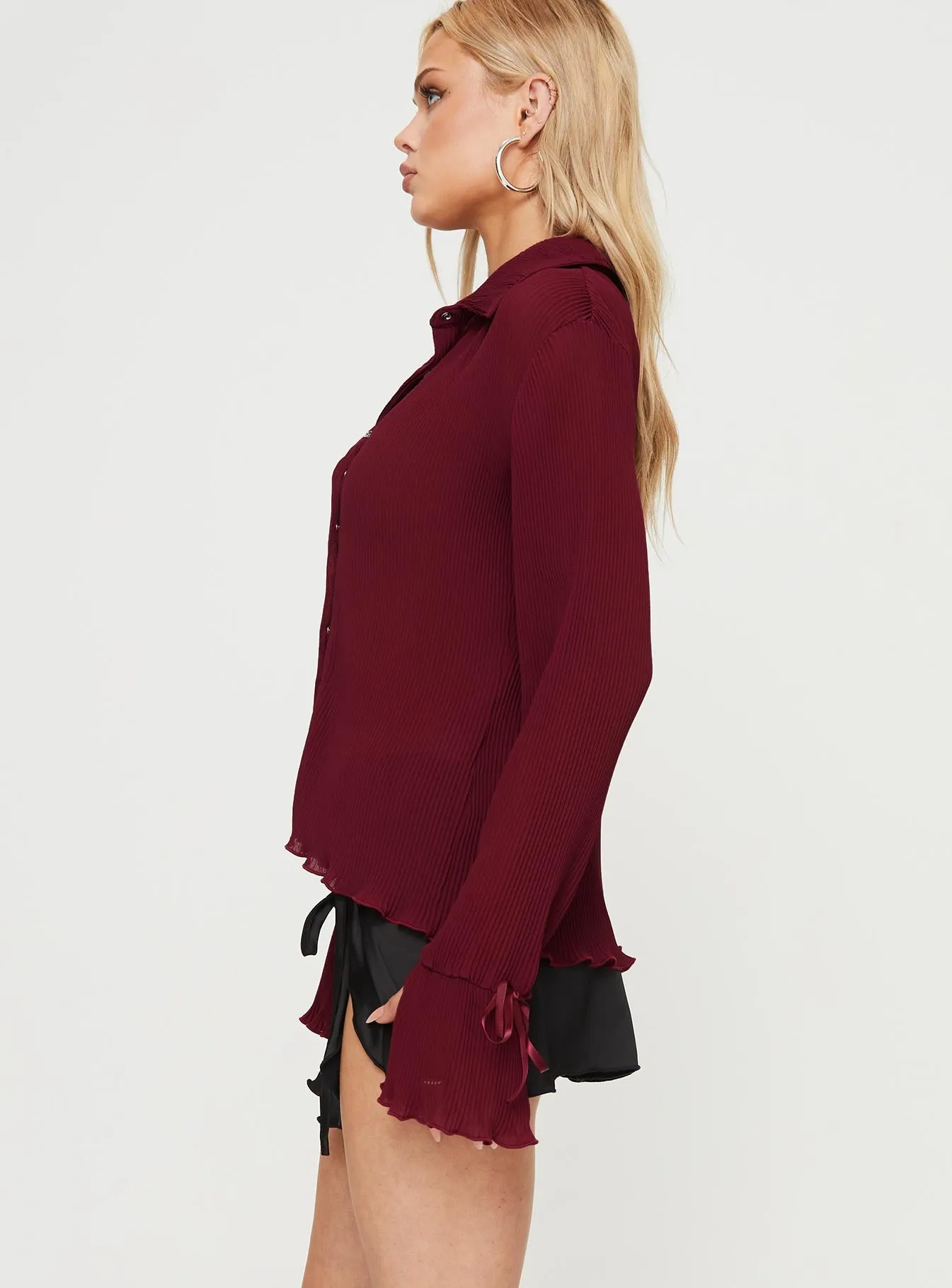 Ravil Shirt Wine sold by Princess Polly product image thumbnail 4