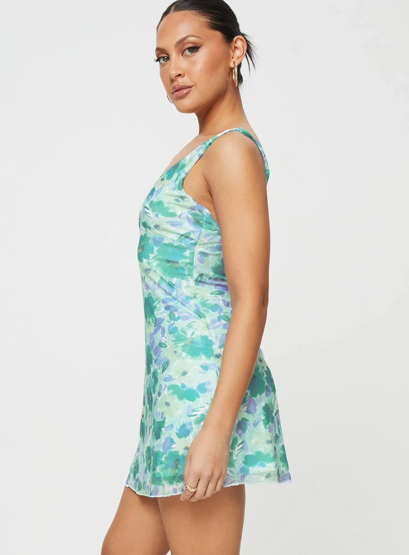 Zuba Mini Dress Green Floral sold by Princess Polly product image thumbnail 4