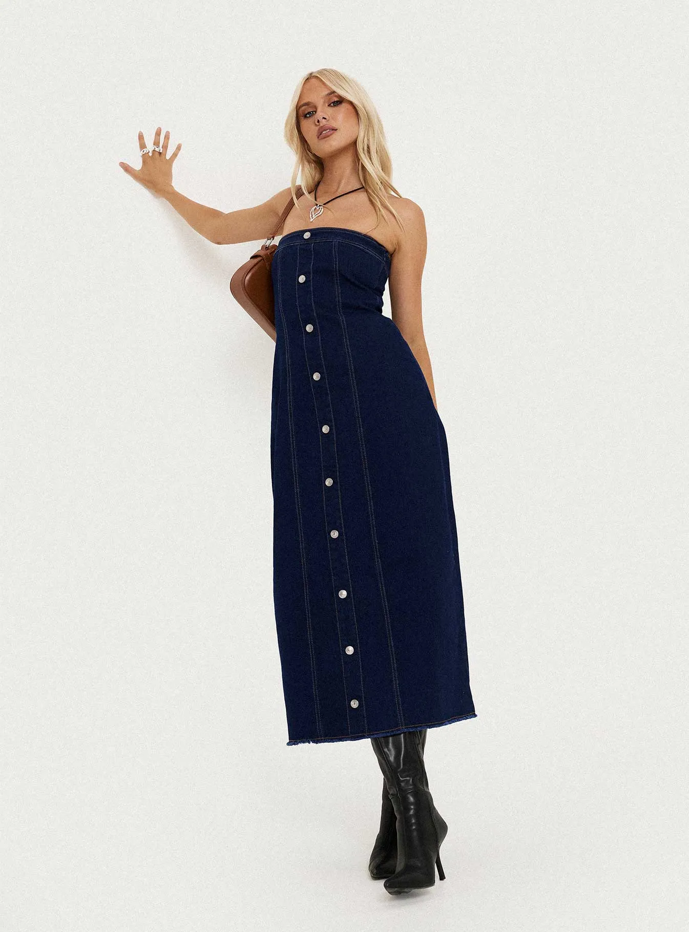 Stoltz Denim Midi Dress Blue sold by Princess Polly