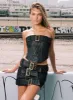 JGR & STN Brooklyn Mini Skirt Black sold by Princess Polly