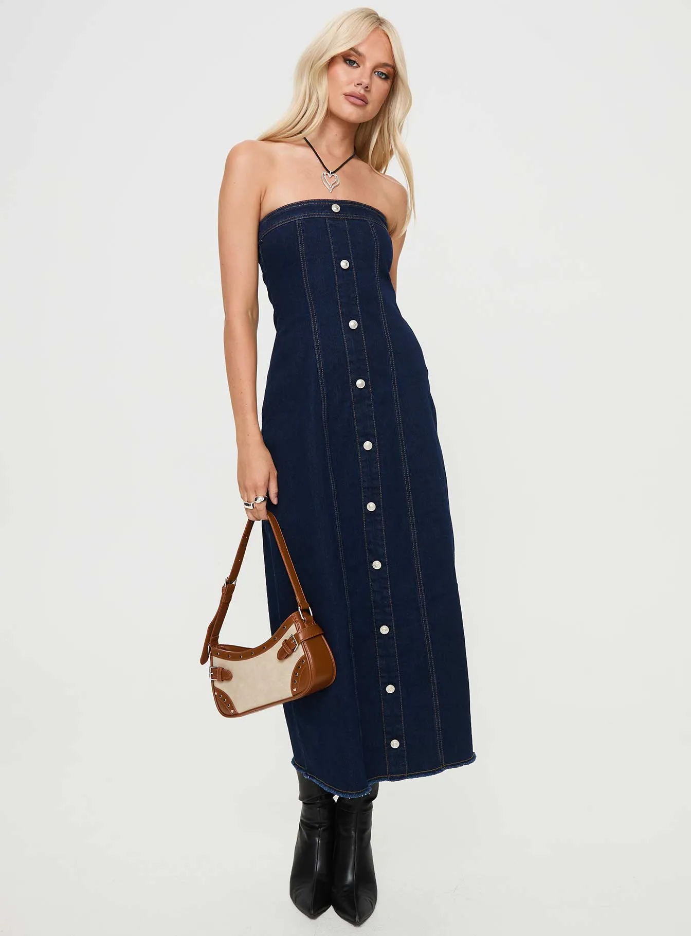 Stoltz Denim Midi Dress Blue sold by Princess Polly product image thumbnail 2