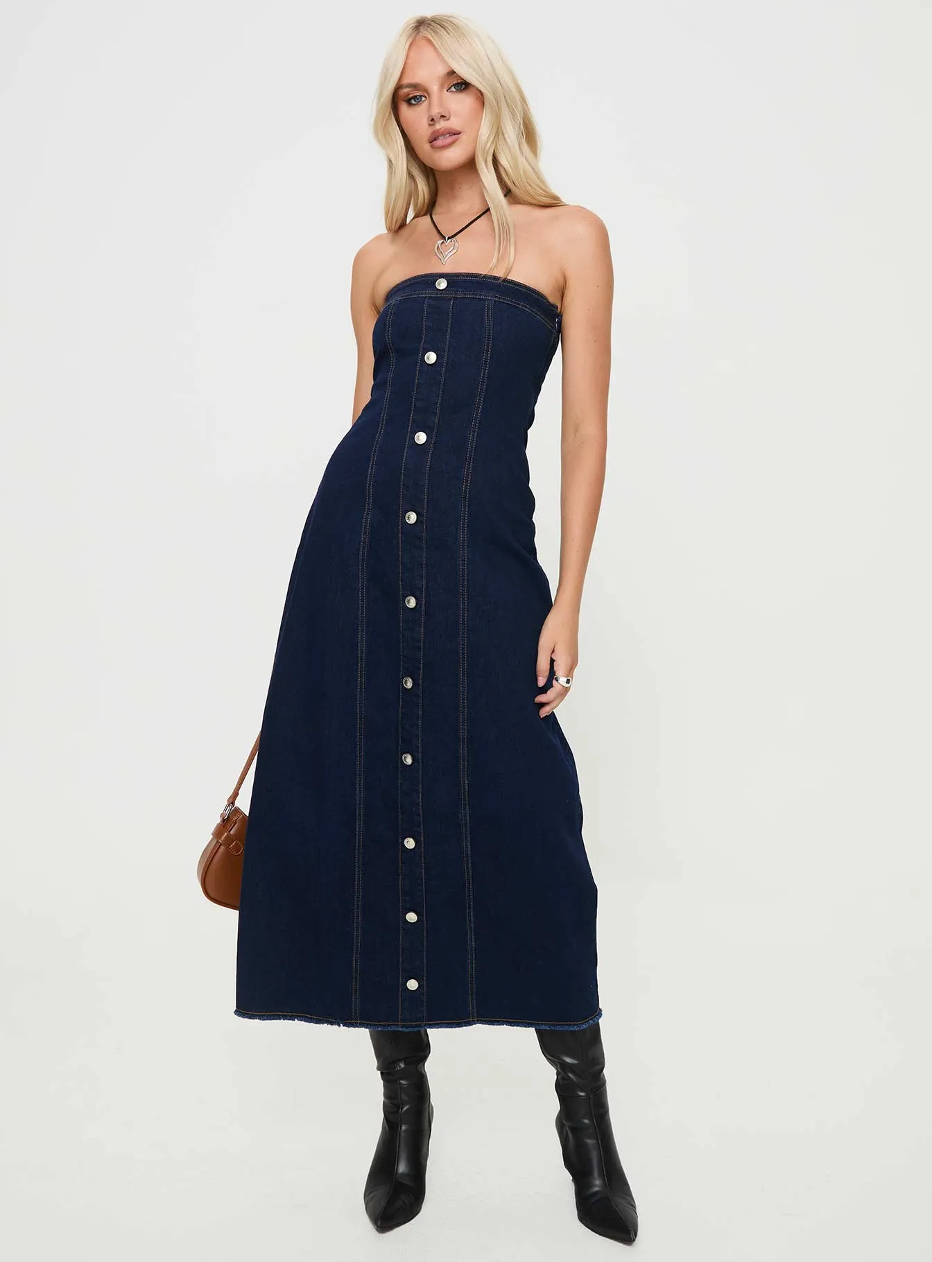 Stoltz Denim Midi Dress Blue sold by Princess Polly product image thumbnail 3
