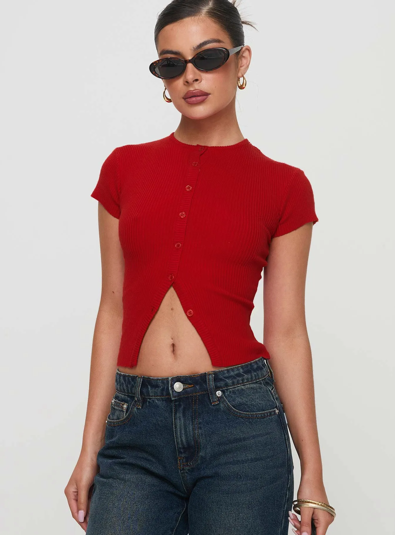 Suzu Knit Top Red sold by Princess Polly product image thumbnail 2