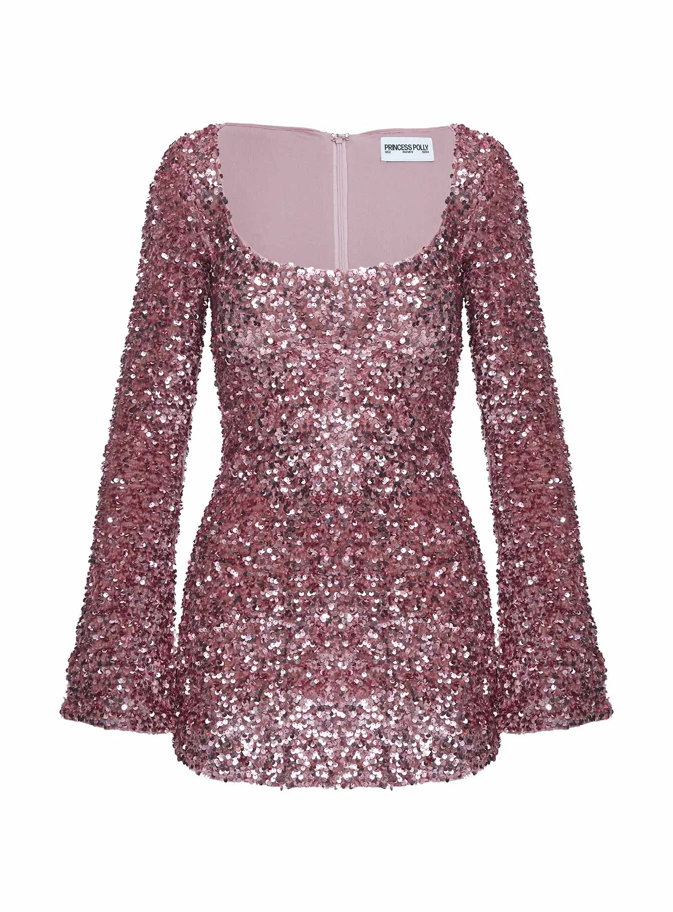 Vinelle Long Sleeve Mini Dress Dusty Pink sold by Princess Polly product image thumbnail 5
