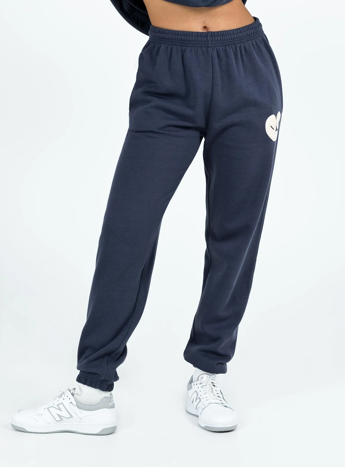 Princess Polly Track Pants Bubble Text Slate / Eggshell sold by Princess Polly product image thumbnail 2