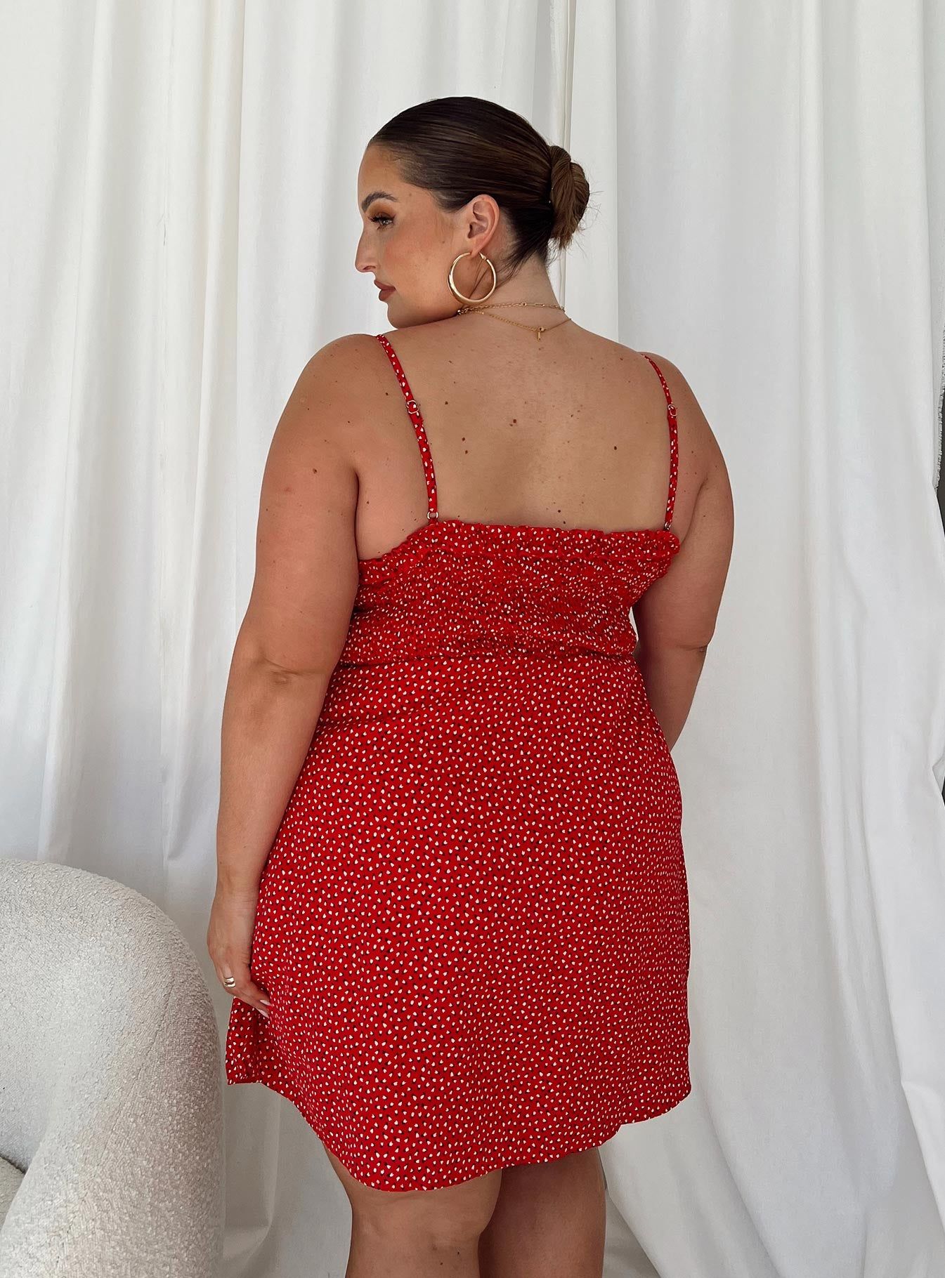 Love Birds Mini Dress Red Curve sold by Princess Polly product image thumbnail 4