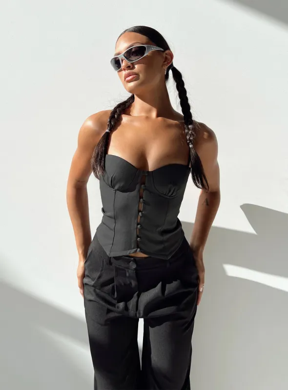 Archette Corset Vest Grey sold by Princess Polly