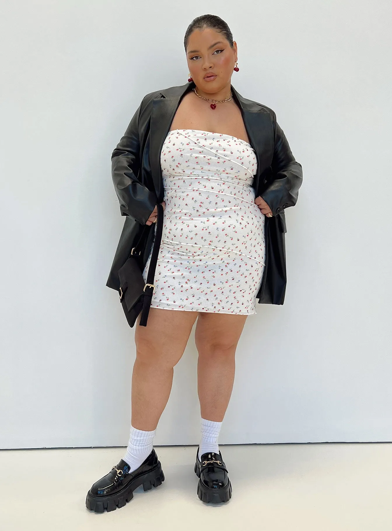 Oscar Mini Dress White Floral Curve sold by Princess Polly product image thumbnail 5